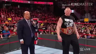 Roman reigns brutalizes injured by Brock Lesnar 26 march 2018 in Raw