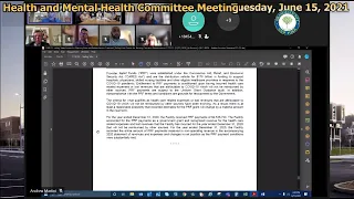 Health and Mental Health Committee Meeting June 15, 2021, 4:00 PM @ Remotely