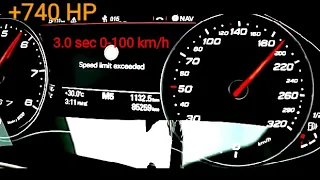 +740 HP Audi RS7 Acceleration 0-200 km/h