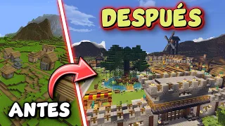 Construí la ALDEA COMERCIAL más COMPLETA en minecraft survival ⛏