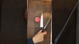 Iseya Damascus Santoku/Petty slicing Demo