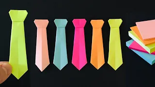 Origami Easy - Tie - Post it note • Sticky note origami - Paper DIY Crafts - Father's Day Origami