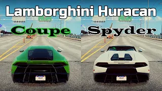NFS Heat: Lamborghini Huracan vs Lamborghini Huracan Spyder - Drag Race