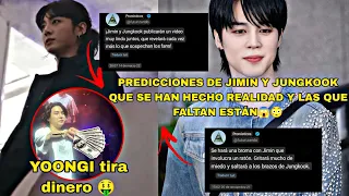 JIKOOK-PREDICCIONES QUE SE HAN HECHO REALIDAD!😱Y LAS QUE FALTAN ESTÁN😳+YOONGI TIRA DINERO😎#jikook