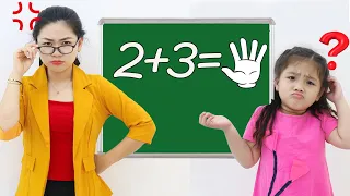 Annie and Sammy Good Vs Bad Student Learning at School Video for Kids