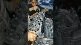 BMW N63 V8 4.4T engine overhaul repair and assembly process.