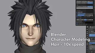 [Blender] Character Modeling - Hair (10x speed)