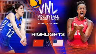 🇨🇳 CHN vs. 🇺🇸 USA - Highlights Week 3 | Women's VNL 2023