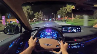 2021 Genesis G80 3.5T AWD Prestige POV Night Drive (3D Audio)(ASMR)