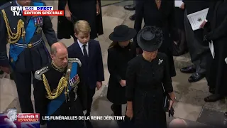 Funérailles d'Elizabeth II: George et Charlotte marchent derrière le cercueil à Westminster