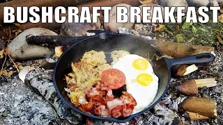 Bushcraft Breakfast Cooking at my Shelter Camp