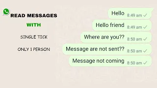 WhatsApp Single Tick Only 1 Person | WhatsApp Par Single Tick Kaise dikhaye 1000% Working  Trick