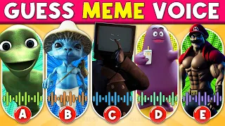 GUESS MEME VOICE | 🎤🎵🔥DameTuCosita, Smurf Cat, Camera Woman, Super Mario, Grimace