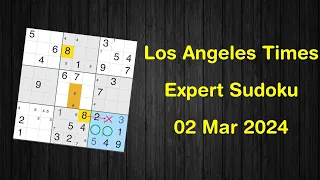 Los Angeles Times Expert Sudoku 02 Mar 2024 - Sudoku From Zero To Hero