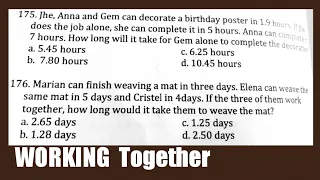 Numerical Reasoning: Working Together | Word Problems