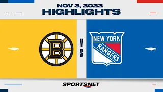 NHL Highlights | Bruins vs. Rangers - November 3, 2022