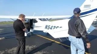 Arrival of General Aviation Charles Carr in a Private plane in Upstate. New York.10.14.2012