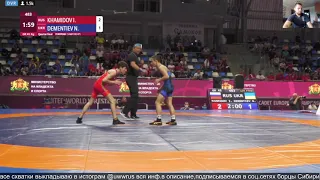 GR EURO2021 U 17 1 4 45кг Iusup KHAMIDOV RUS vs  Nikita DEMENTIEV UKR