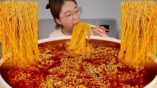 ASMR 호로록주의 후회스러운🥲 새벽에 라면10개 리얼먹방 :) loud asmr 10 Spicy ramens MUKBANG