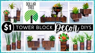 *NEW* DOLLAR TREE DIY Using TUMBLING TOWER BLOCKS | Super Easy DIYs | Modern Farmhouse Home Decor