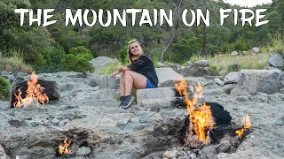 THE MOUNTAIN IS ON FIRE - The BURNING MOUNTAIN at Yanartaş in Olympos, Turkey