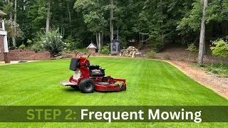 Mow New Turf // How to Make Zoysia Thicker // Seeded Zenith Zoysia