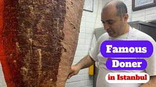 Famous doner : The Most Famous Doner Kebab in Istanbul - People Line Up For This Street Food 😍😍