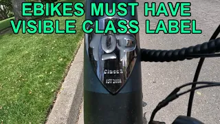 Ebikes Must Have Visible Class Label