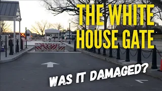 Any damage to the White House gate the other night? And Marine Two