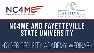 NC4ME + @FayettevilleStateUniversityNC Cyber Security Academy Webinar
