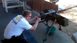 Shooting a .50 cal tripod gun!