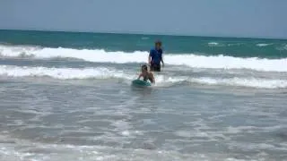 Footless surfing 8 year old