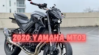 2020 Yamaha MT03 Yoshimura R77 Raw Sound