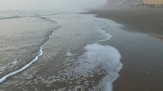 Beautiful beach sunrise South Padre Island Texas real sound walking tour seagulls and waves