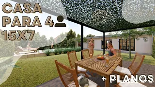 🏡Increíble Vivienda con Piscina ! | 15x7 |  Mirá los PLANOS AHORA.   👩‍👩‍👧