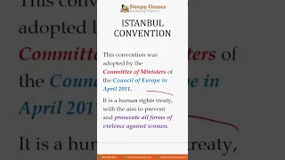 International Relations Revision for UPSC - Istanbul Convention