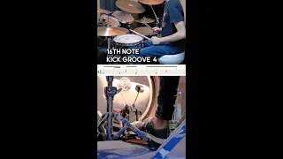 16th Note Kick Drum Beat (Groove) 4 - Beginner/Intermediate Drum Lesson
