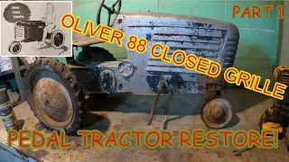 OLIVER 88 Closed Grille PEDAL TRACTOR RESTORE- Part 1