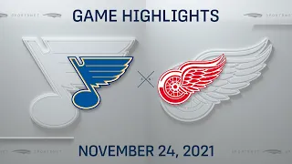 NHL Highlights | Blues vs. Red Wings - Nov. 24, 2021