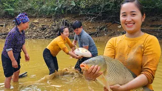 The whole family was excited to harvest fish. cooking. marinated fish. Mom wants grandchildren