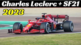 Charles Leclerc and Ferrari SF21 (2021) at Fiorano Circuit - Training Day - January 26, 2023