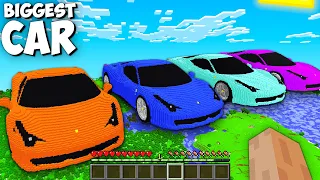 What if YOU BUILD BIGGEST SUPER CAR OF LAVA WATER in Minecraft ! NEW SECRET CAR DIAMOND PORTAL !