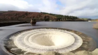 Plughole time-lapse at Ladybower Reservoir.