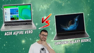Notebook Acer Aspire Vero vs Notebook Samsung Galaxy Book2 | Qual o mehor notebook até 3000 reais?
