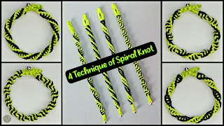 4 Technique of Spiral Knot Macrame Bracelet Using Two color | Multicolored