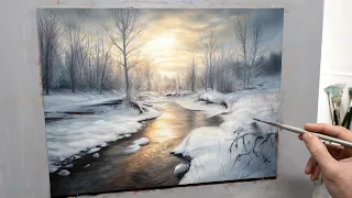 Winter Wonderland: Stunning Time-Lapse Landscape Painting with Oil Paints