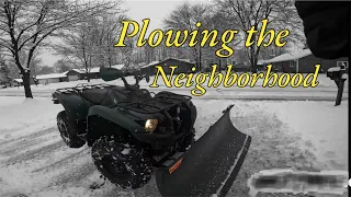 Yamaha Grizzly 700 EPS - ATV Residential Snow Plowing Is Fun - Review #yamaha #grizzly #plowing #eps