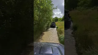 Driving down a flooded lane on Strada Florida #flatcapadventurers #offroad #Wales #StradaFlorida