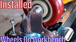 5 Minute DIY How To Installing Caster Wheels On A Shop Work Bench Table Amazon`s ENJUCOM 4” Casters