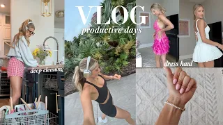 VLOG: birthday plans + prep with me, apartment deep clean, dress + swimsuit haul!